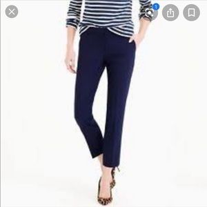 JCrew Campbell Capri Pant in navy bi-stretch wool